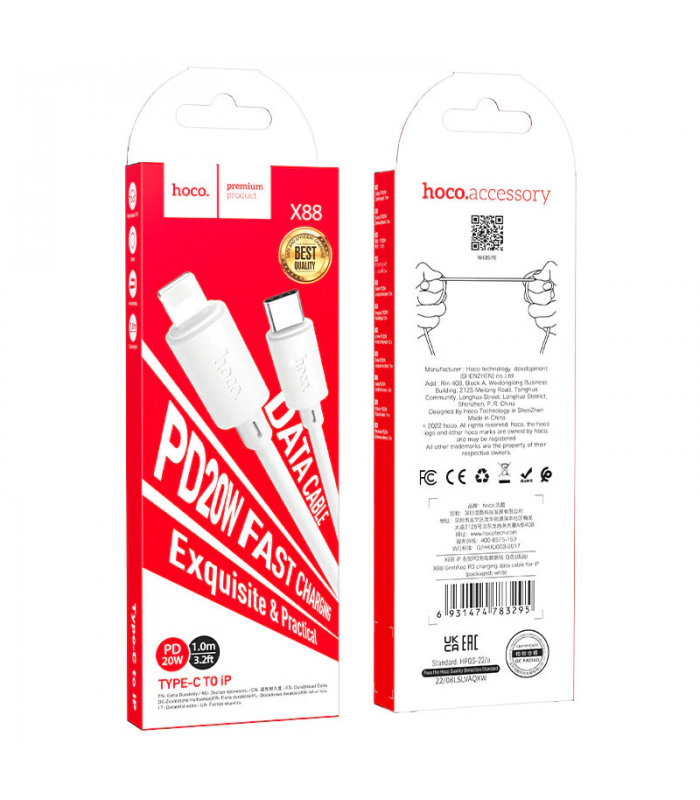 Cable USB-C a Lightning Hoco 1 Metro