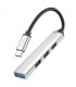 Adaptador Hoco HB26 4 en 1 USB-C Plateado