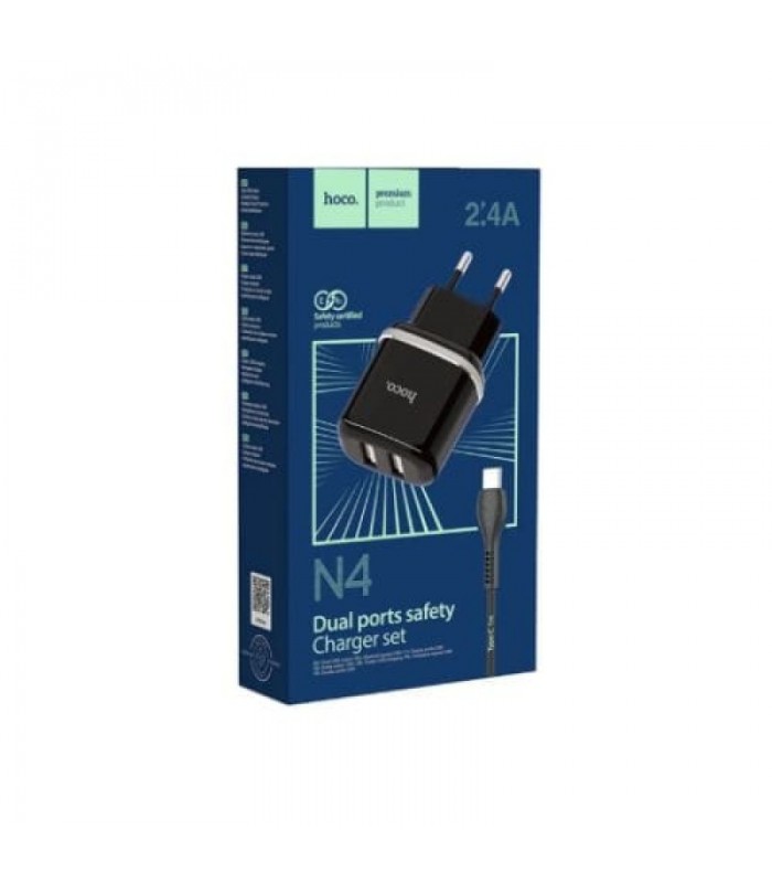 Cargador Hoco Dual USB-A Cable USB-C